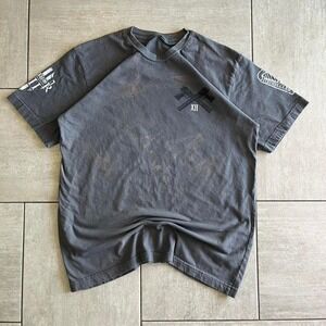 Grey and black Y2K style gun cotton t-shirt